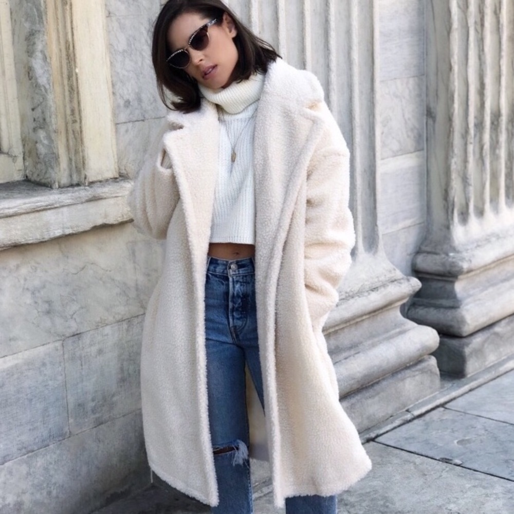 Teddy coat in cream